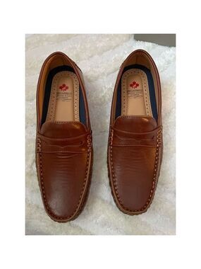 Men's Brown Loafers Slip-On Round Toe Casual Lightweight Anti-Slip